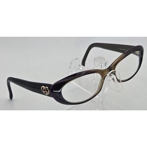 Gucci GG3515 Plum Olive Oval Eyeglasses Made in Italy Heart Rhinestones 135 E2